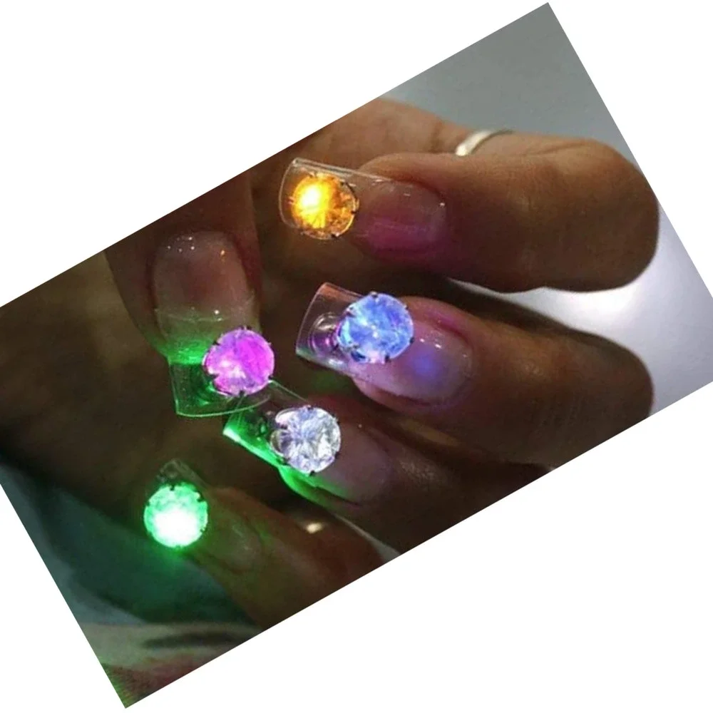 LED Earrings Blinking Multi Colored Light Up CZ Diamond Stud Changing colors NEW - Picture 3 of 10